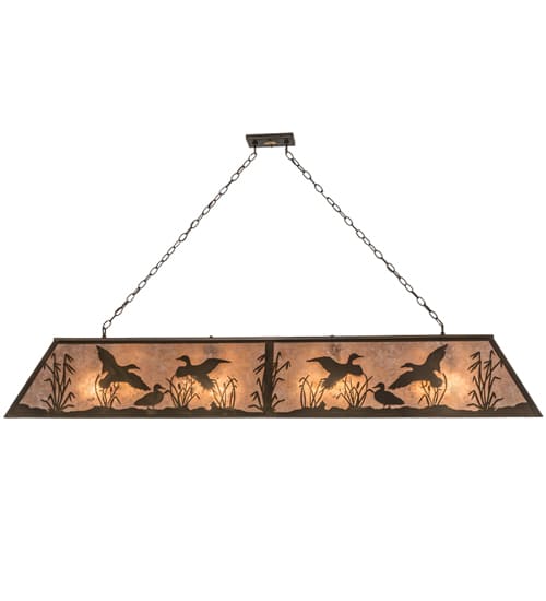 Ducks in Flight 12 Light 17" Wide Linear Pendant
