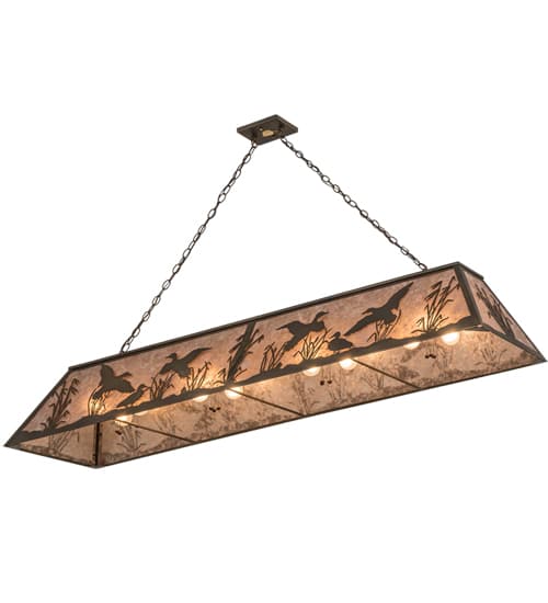 Ducks in Flight 12 Light 17" Wide Linear Pendant