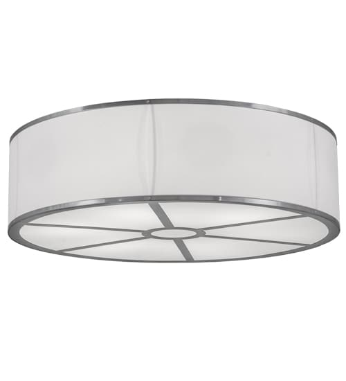 Cilindro 6 Light 36" Wide Semi-Flush Drum Ceiling Fixture - Chrome Finish - GU24 Bulb Base
