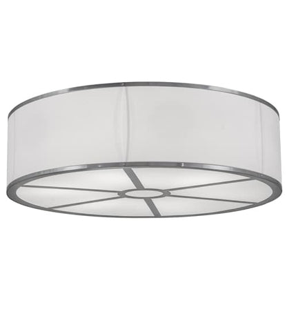 Cilindro 6 Light 36" Wide Semi-Flush Drum Ceiling Fixture - Chrome Finish - GU24 Bulb Base