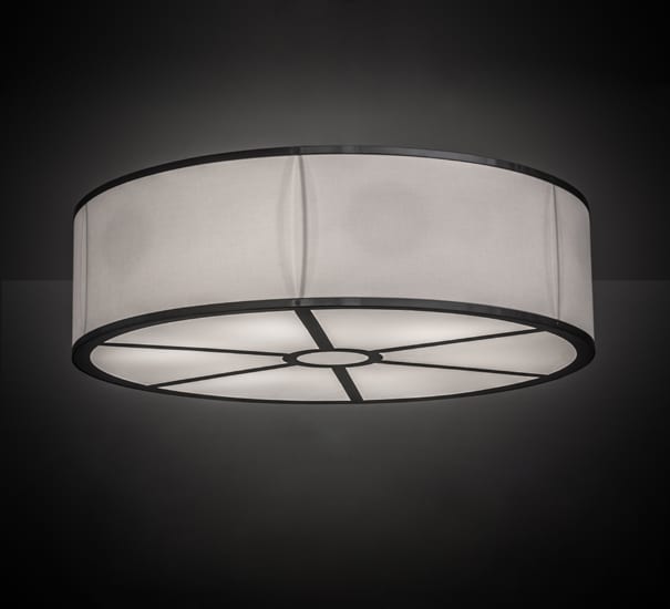 Cilindro 6 Light 36" Wide Semi-Flush Drum Ceiling Fixture - Chrome Finish - GU24 Bulb Base
