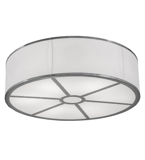 Cilindro 6 Light 36" Wide Semi-Flush Drum Ceiling Fixture - Chrome Finish - GU24 Bulb Base