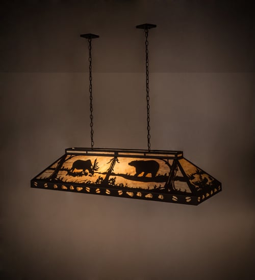 Moose and Black Bear 9 Light 18" Wide Linear Pendant