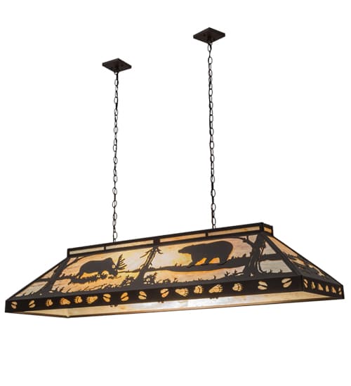 Moose and Black Bear 9 Light 18" Wide Linear Pendant