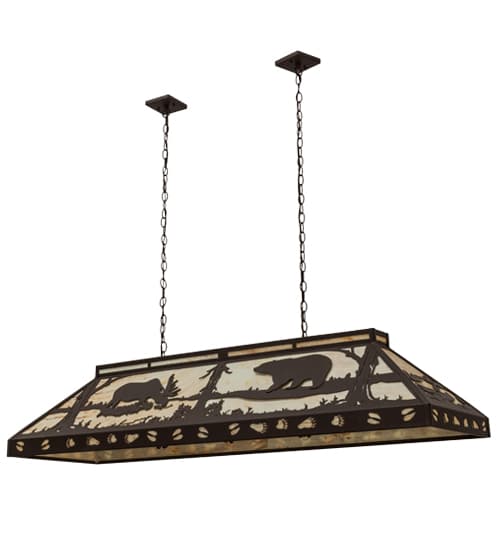 Moose and Black Bear 9 Light 18" Wide Linear Pendant