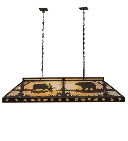 Moose and Black Bear 9 Light 18" Wide Linear Pendant