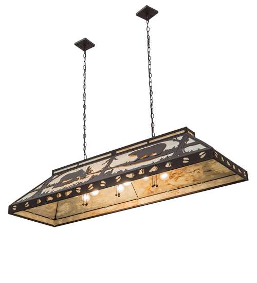 Moose and Black Bear 9 Light 18" Wide Linear Pendant