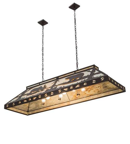 Moose and Black Bear 9 Light 18" Wide Linear Pendant