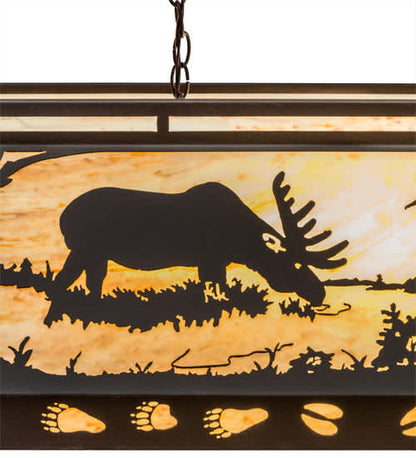 Moose and Black Bear 9 Light 18" Wide Linear Pendant