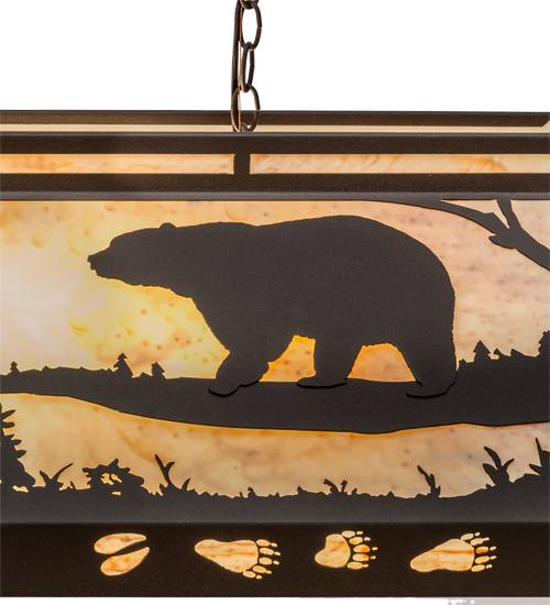 Moose and Black Bear 9 Light 18" Wide Linear Pendant