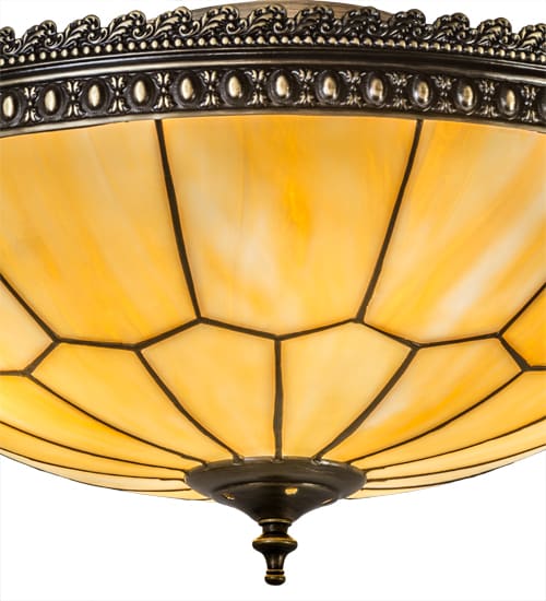 Vincent Honeycomb 4 Light 20" Wide Semi-Flush Bowl Ceiling Fixture with Beige Glass Shade - Craftsman Brown Finish