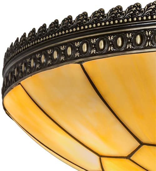 Vincent Honeycomb 4 Light 20" Wide Semi-Flush Bowl Ceiling Fixture with Beige Glass Shade - Craftsman Brown Finish
