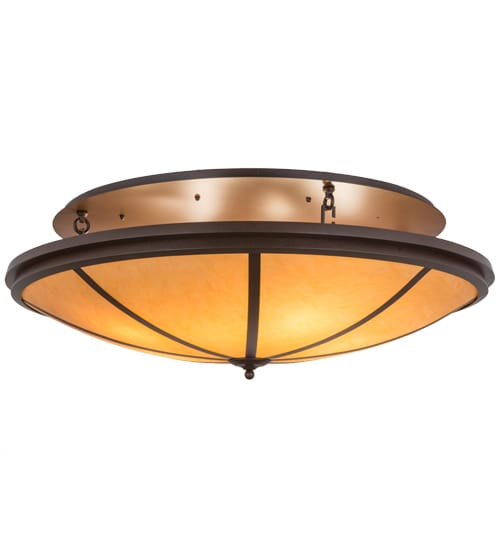 Commerce 8 Light 48" Wide Semi-Flush Bowl Ceiling Fixture - Cafe-Noir Finish