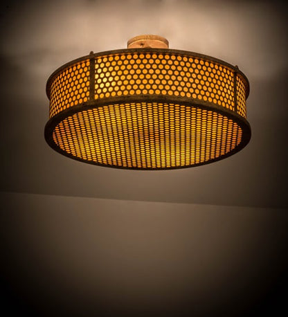 Cilindro Luciano 4 Light 24" Wide Semi-Flush Drum Ceiling Fixture