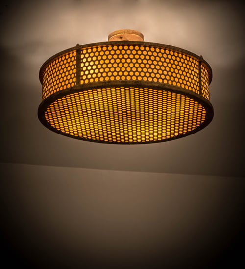 Cilindro Luciano 4 Light 24" Wide Semi-Flush Drum Ceiling Fixture
