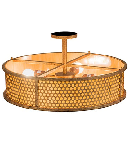 Cilindro Luciano 4 Light 24" Wide Semi-Flush Drum Ceiling Fixture