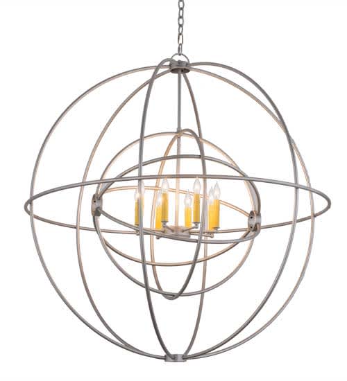 Atom Enerjisi 8 Light 43" Wide Taper Candle Globe Chandelier