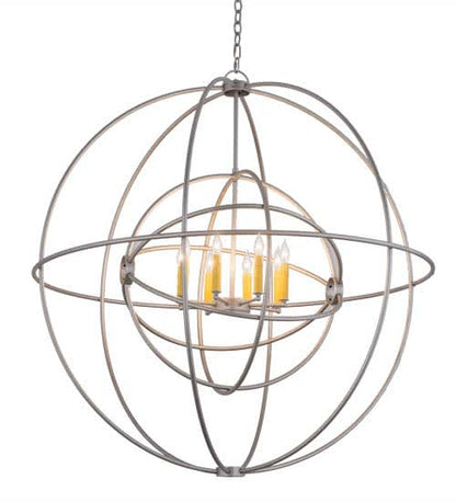 Atom Enerjisi 8 Light 43" Wide Taper Candle Globe Chandelier