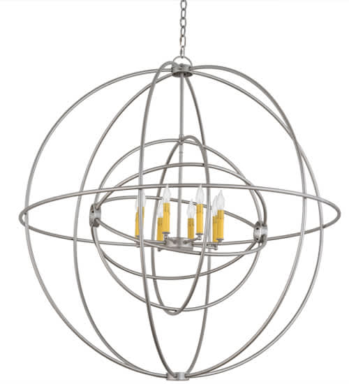 Atom Enerjisi 8 Light 43" Wide Taper Candle Globe Chandelier