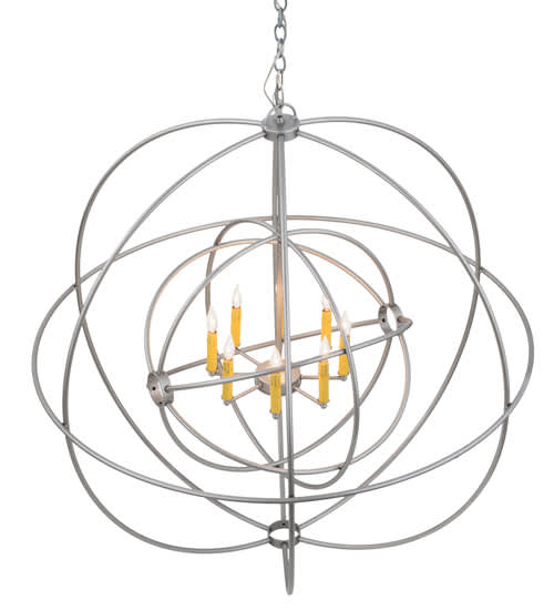 Atom Enerjisi 8 Light 43" Wide Taper Candle Globe Chandelier