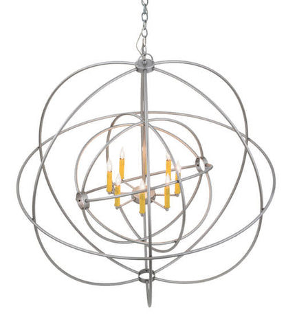 Atom Enerjisi 8 Light 43" Wide Taper Candle Globe Chandelier
