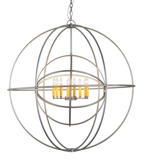 Atom Enerjisi 8 Light 43" Wide Taper Candle Globe Chandelier