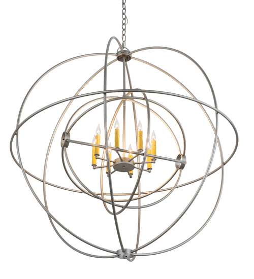 Atom Enerjisi 8 Light 43" Wide Taper Candle Globe Chandelier