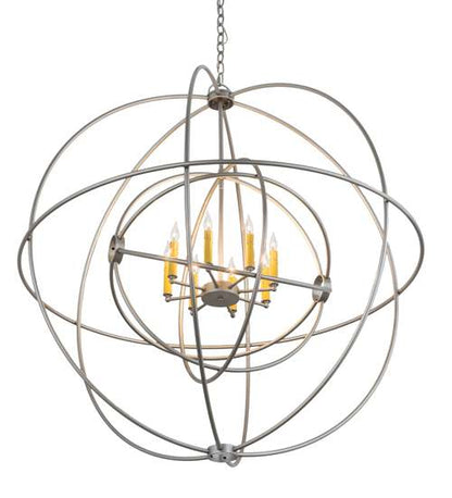 Atom Enerjisi 8 Light 43" Wide Taper Candle Globe Chandelier