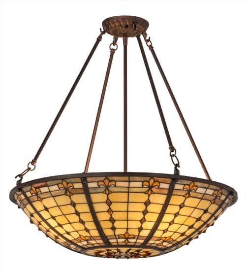 Fleur-de-Lite 4 Light 24" Wide Semi-Flush Bowl Ceiling Fixture