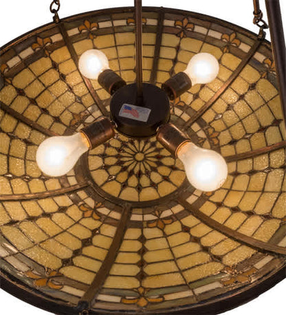 Fleur-de-Lite 4 Light 24" Wide Semi-Flush Bowl Ceiling Fixture