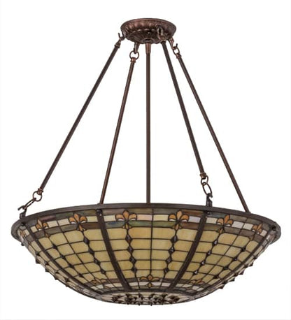 Fleur-de-Lite 4 Light 24" Wide Semi-Flush Bowl Ceiling Fixture