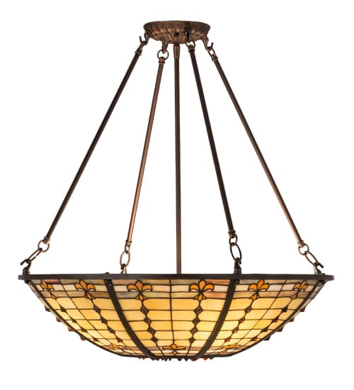 Fleur-de-Lite 4 Light 24" Wide Semi-Flush Bowl Ceiling Fixture