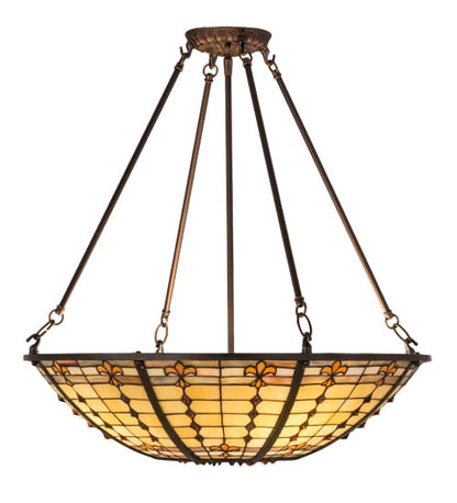 Fleur-de-Lite 4 Light 24" Wide Semi-Flush Bowl Ceiling Fixture