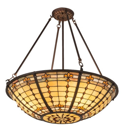 Fleur-de-Lite 4 Light 24" Wide Semi-Flush Bowl Ceiling Fixture