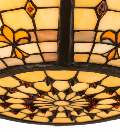 Fleur-de-Lite 4 Light 24" Wide Semi-Flush Bowl Ceiling Fixture