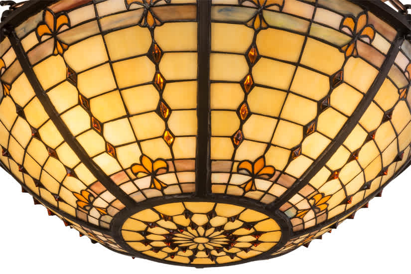 Fleur-de-Lite 4 Light 24" Wide Semi-Flush Bowl Ceiling Fixture