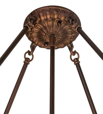 Fleur-de-Lite 4 Light 24" Wide Semi-Flush Bowl Ceiling Fixture