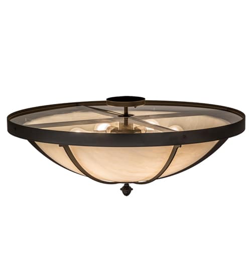 Dominga 6 Light 30" Wide Flush Mount Bowl Ceiling Fixture - Oil Rubbed Bronze Finish