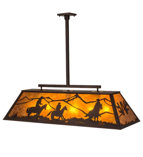 Personalized 9 Light 17" Wide Linear Pendant