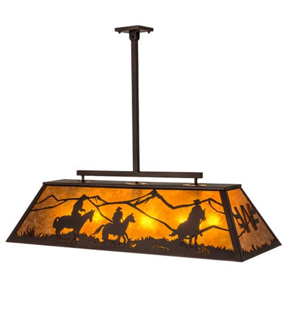 Personalized 9 Light 17" Wide Linear Pendant