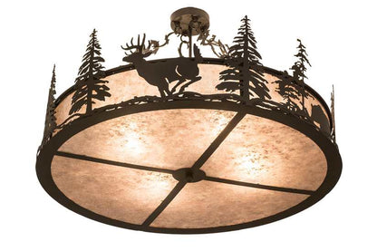 Wildlife at Dusk 4 Light 36" Wide Semi-Flush Drum Ceiling Fixture
