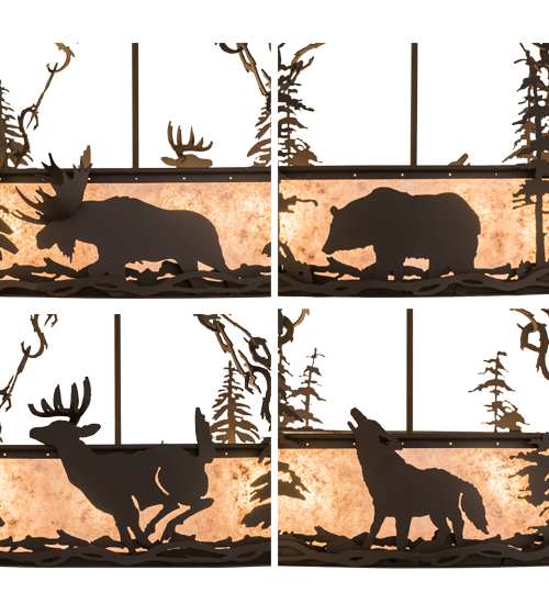 Wildlife at Dusk 4 Light 36" Wide Semi-Flush Drum Ceiling Fixture