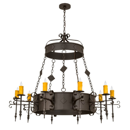 Meyda Tiffany Diamante 10 Light 54" Wide Taper Candle Style Chandelier