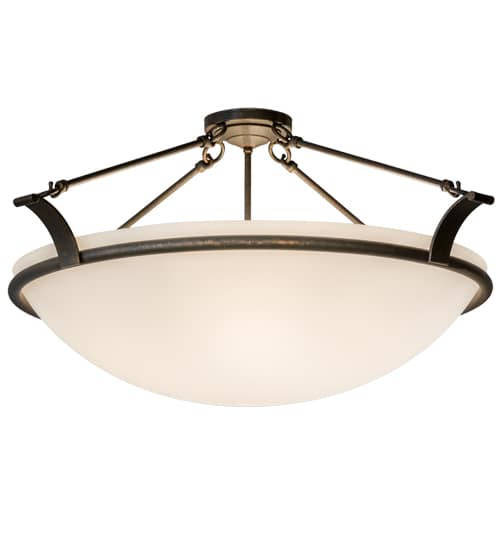 Almeria 4 Light 32" Wide Semi-Flush Bowl Ceiling Fixture - Gilded Tobacco Finish