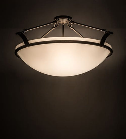 Almeria 4 Light 32" Wide Semi-Flush Bowl Ceiling Fixture - Gilded Tobacco Finish