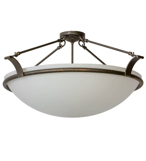 Almeria 4 Light 32" Wide Semi-Flush Bowl Ceiling Fixture - Gilded Tobacco Finish