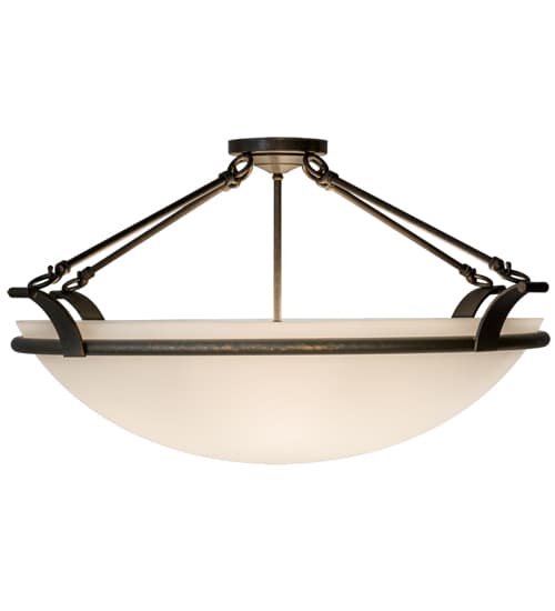 Almeria 4 Light 32" Wide Semi-Flush Bowl Ceiling Fixture - Gilded Tobacco Finish