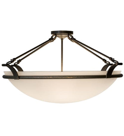 Almeria 4 Light 32" Wide Semi-Flush Bowl Ceiling Fixture - Gilded Tobacco Finish
