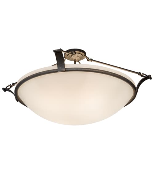 Almeria 4 Light 32" Wide Semi-Flush Bowl Ceiling Fixture - Gilded Tobacco Finish