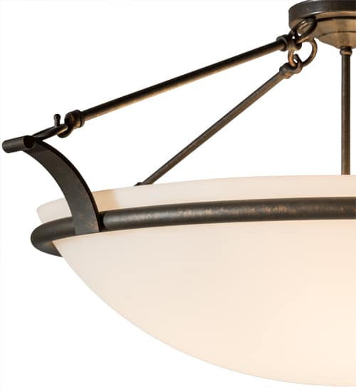 Almeria 4 Light 32" Wide Semi-Flush Bowl Ceiling Fixture - Gilded Tobacco Finish